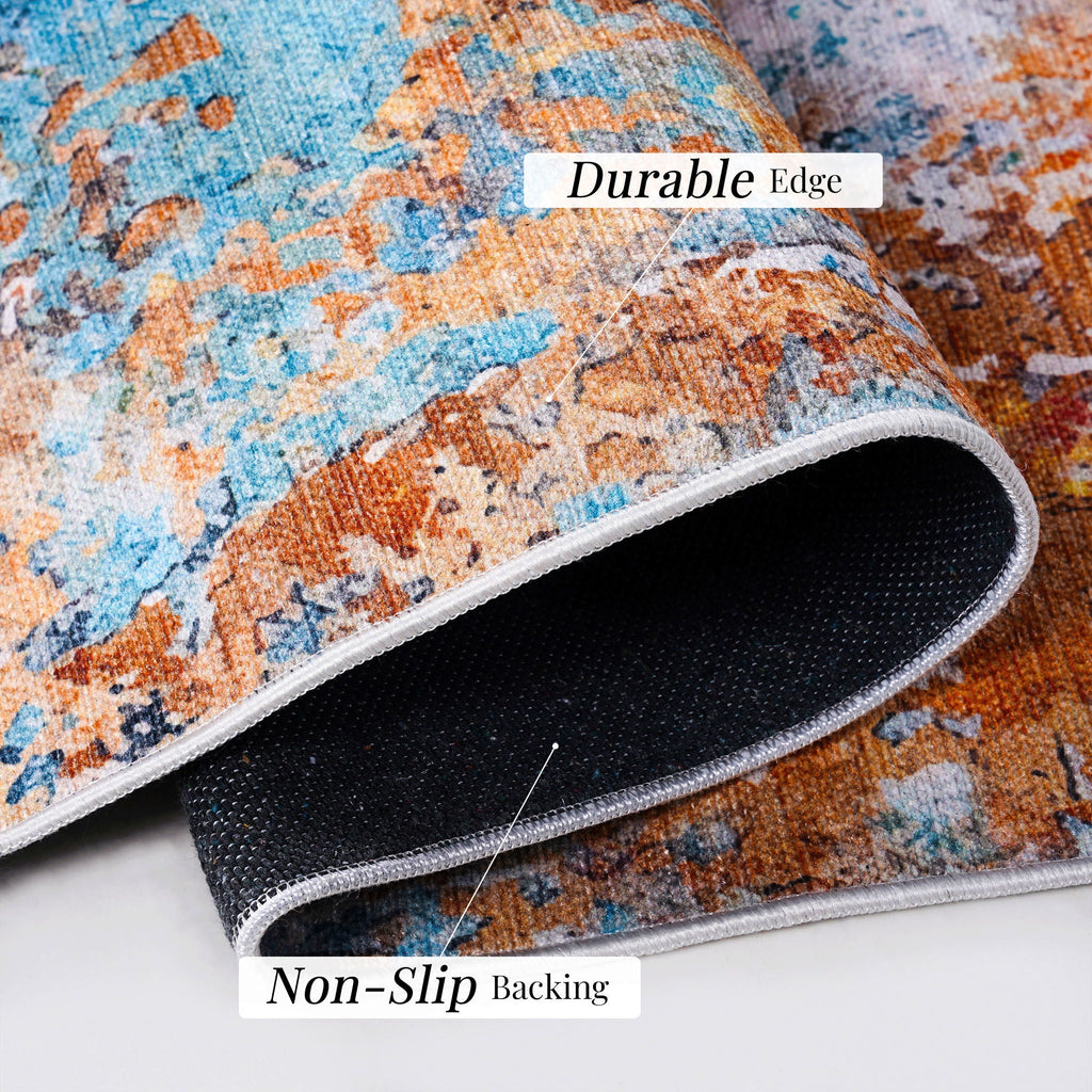 Maval - Abstract Washable Area Rug