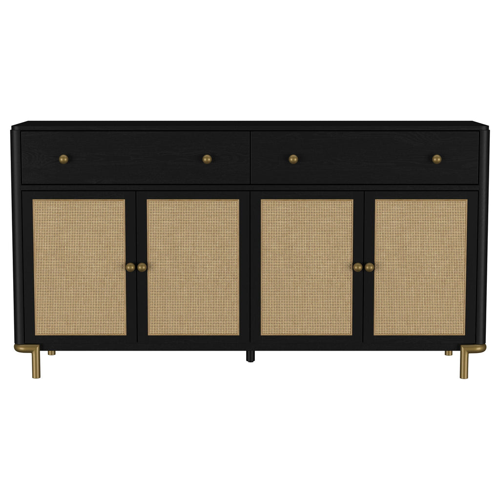 Arini 2-drawer Cane Door Dining Sideboard Server Black