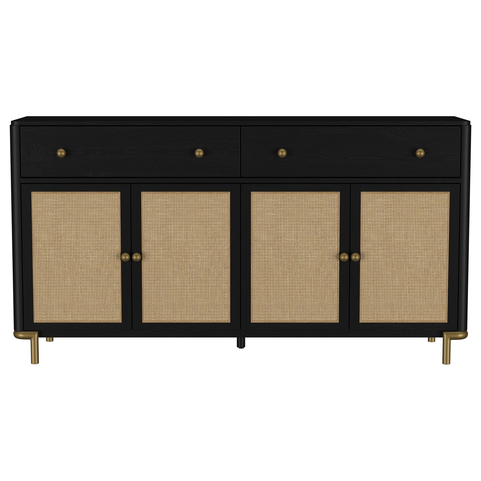 Arini 2-drawer Cane Door Dining Sideboard Server Black
