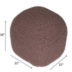 Semi Rounded Pouf, Cable Knitted, Perfect Seating