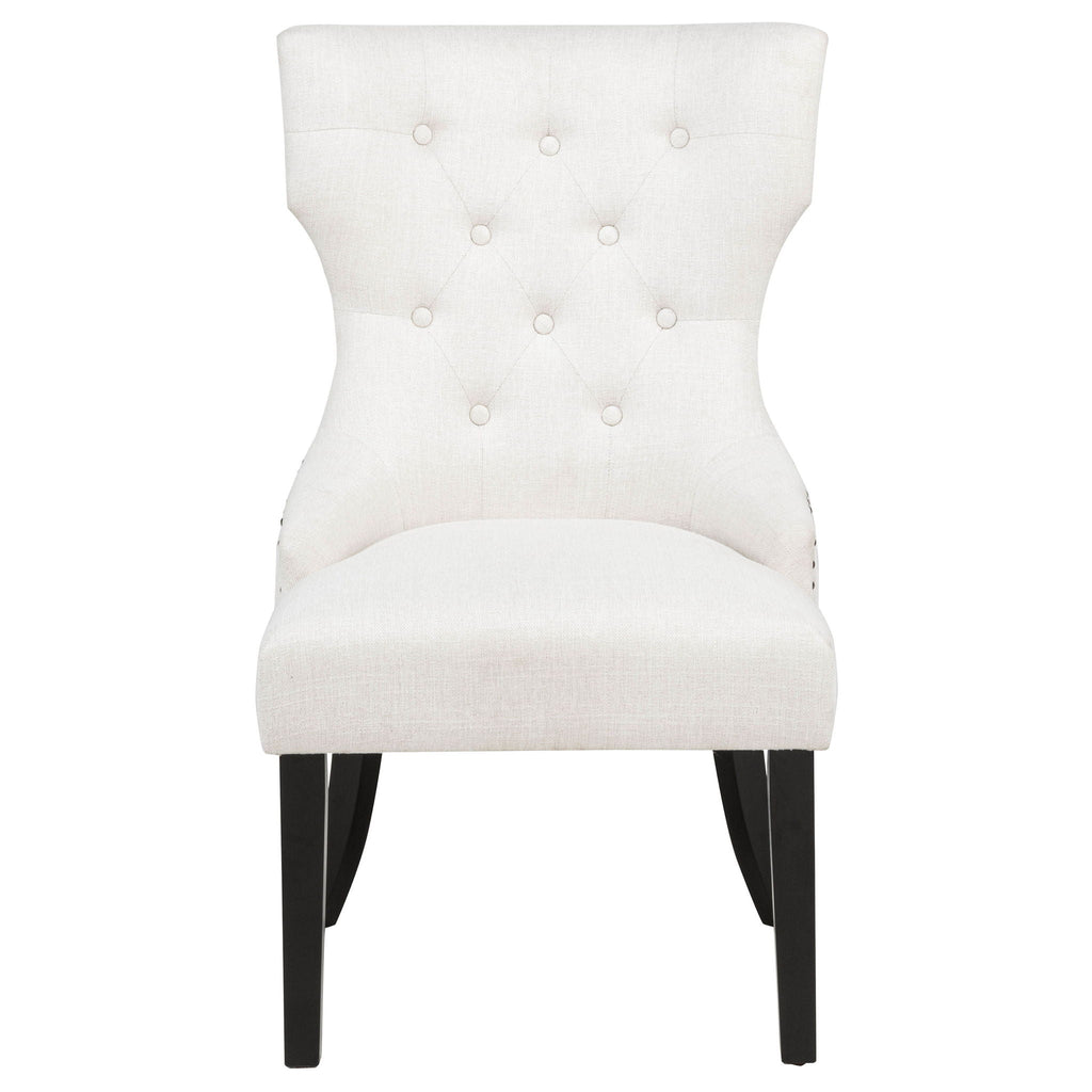 Baney Fabric Upholstered Dining Side Chair Cream and Black