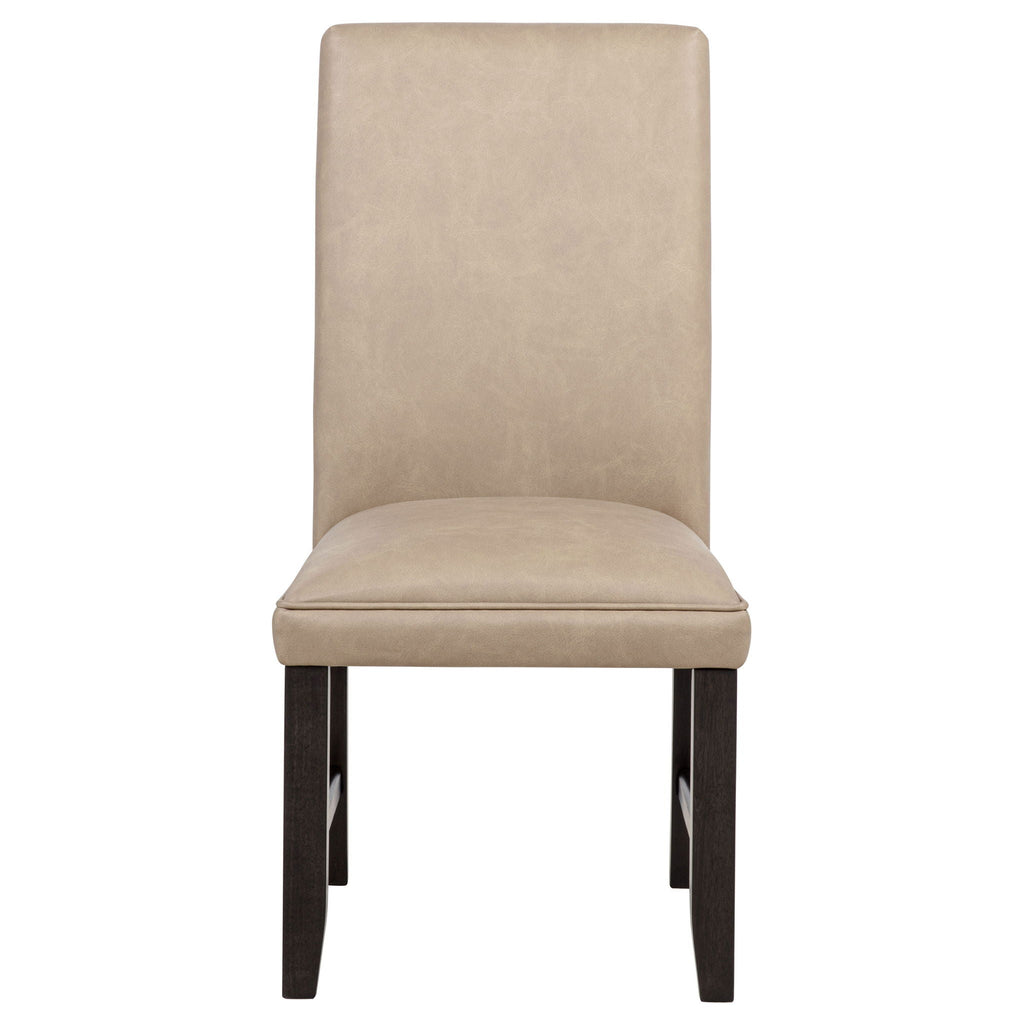 Averill Faux Leatherette Upholstered Dining Side Chair Tan (Set of 2)