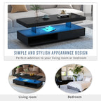 LED Coffee Table With 2 Drawers And Display Shelves