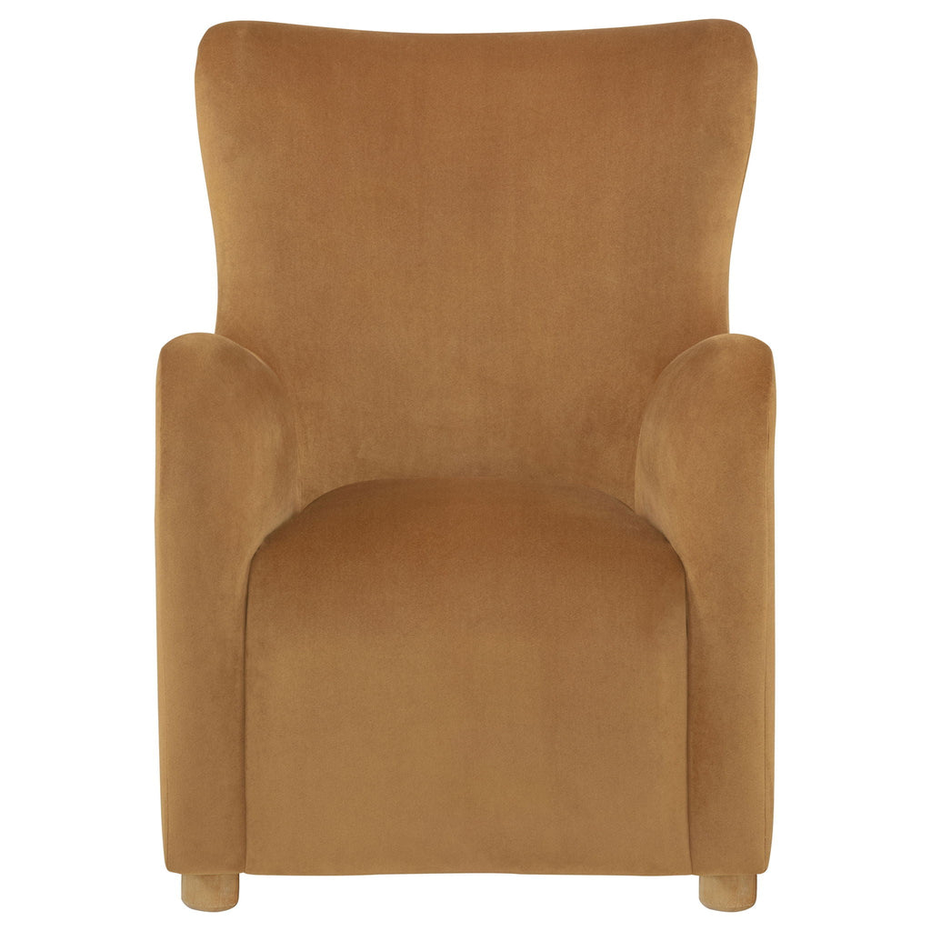 Thornton Velvet Upholstered Wingback Lounge Accent Chair Cognac