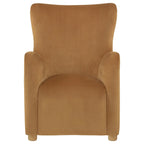 Thornton Velvet Upholstered Wingback Lounge Accent Chair Cognac