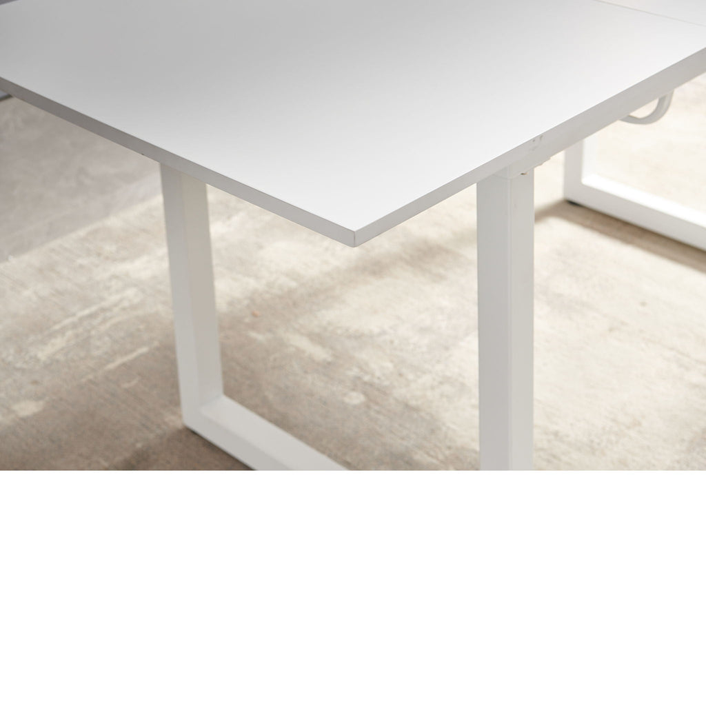 Square Extendable Dining Table With Metal Leg, Modern Space Saving Kitchen Table For Living Room