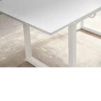 Square Extendable Dining Table With Metal Leg, Modern Space Saving Kitchen Table For Living Room