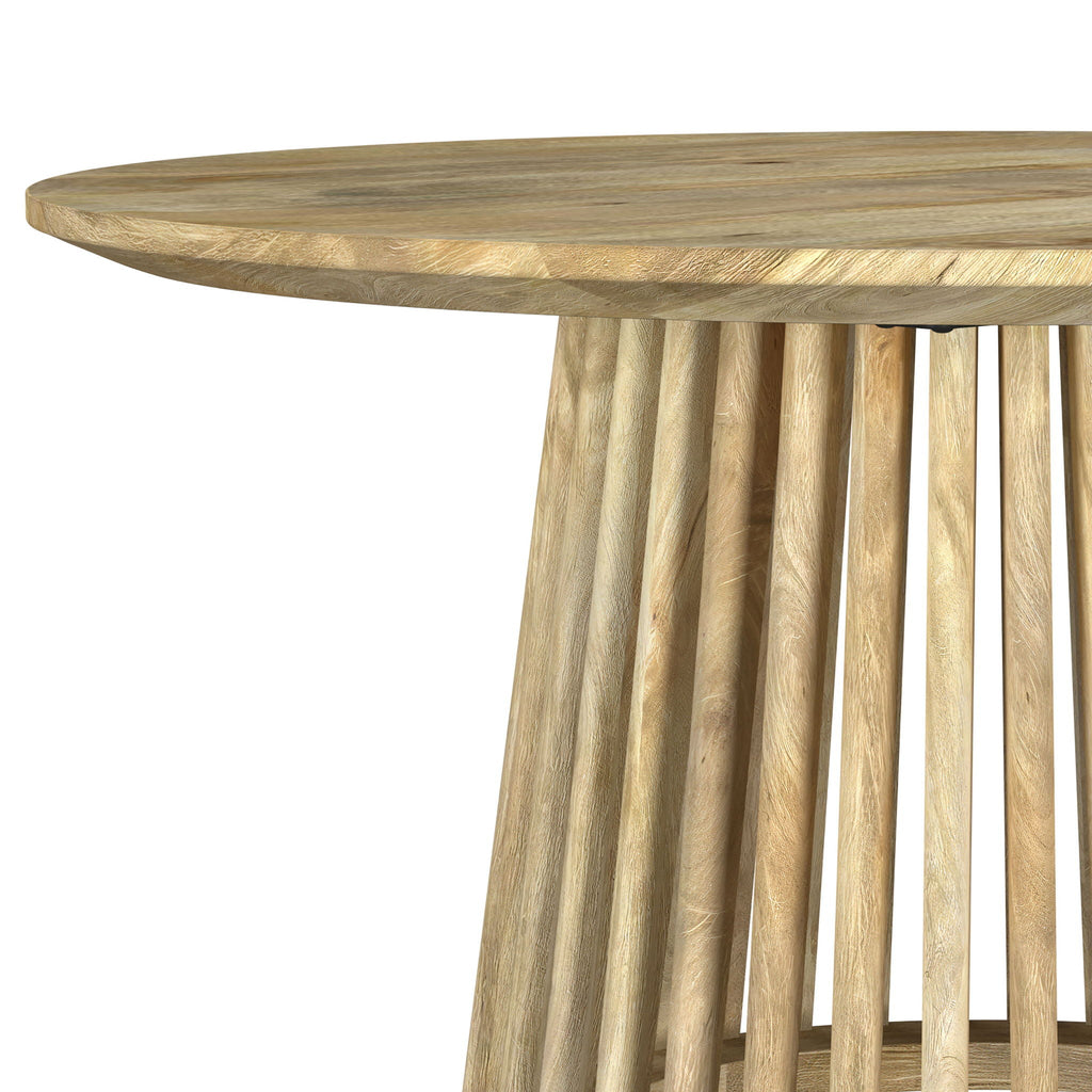 Touhy Round Solid Wood Cocktail Coffee Table Natural Mango