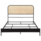 Amherst Radio Weave Rattan Metal Queen Bed Black