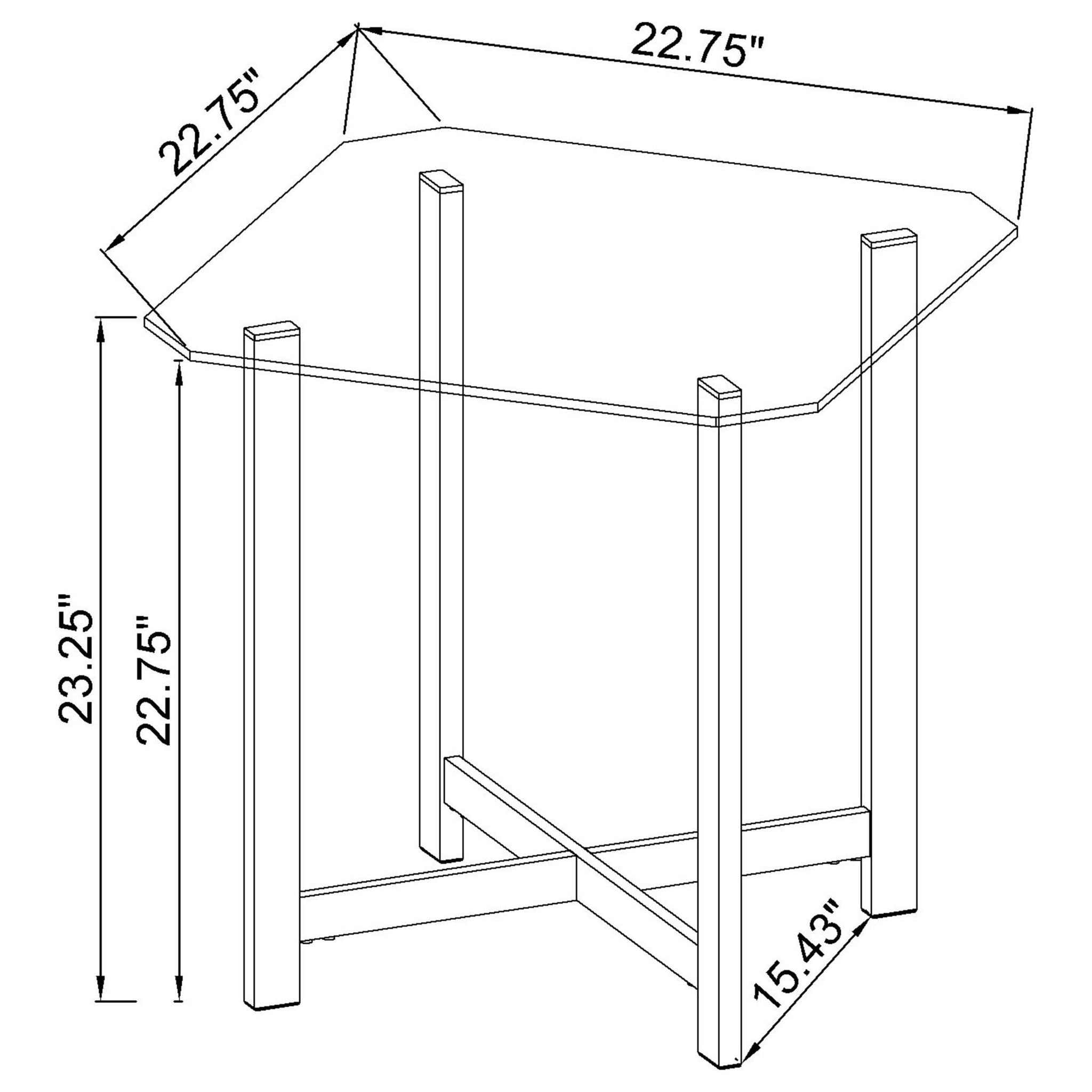 Cronin Square Tempered Glass Top Side End Table Chrome