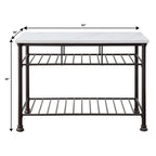 Freyja - Kitchen Island - White Cultured Marble Top & Gray
