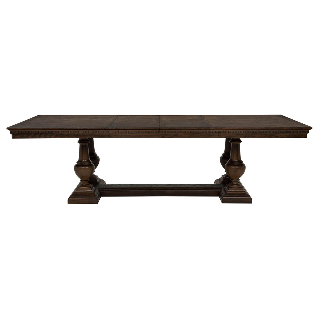 Ridgewell 7-piece Rectangular Trestle Dining Set Dark Oak