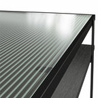 Vance - Computer Desk With Fluted Glass Desktop - Black