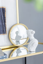 Round Mirror, Circle Mirror With Iron Frame For Living Room Bedroom Vanity Entryway Hallway