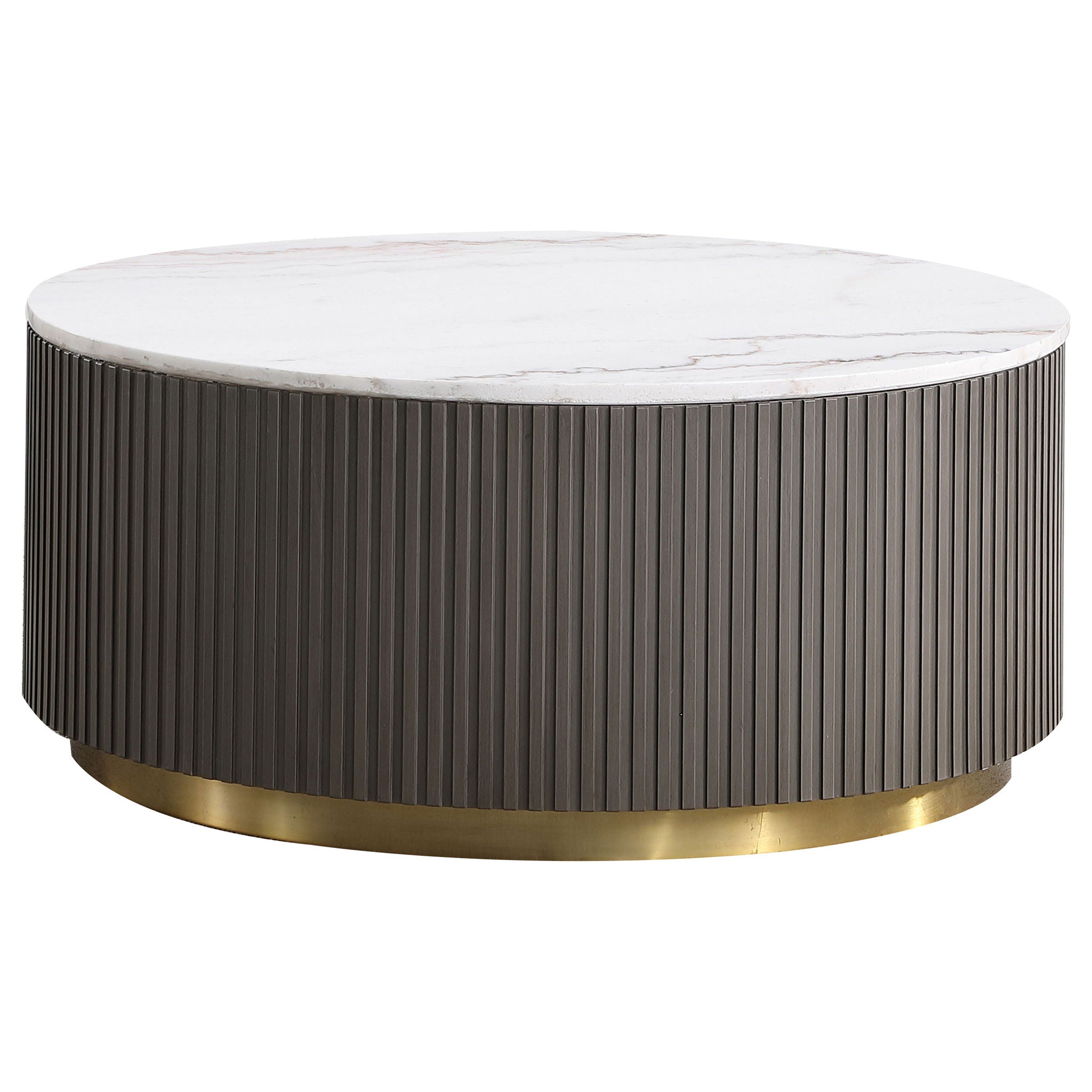 Jason 3-piece Round White Marble Coffee Table Set Charcoal