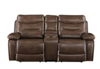 Aashi - Leather Gel Match Recliner Loveseat - Brown