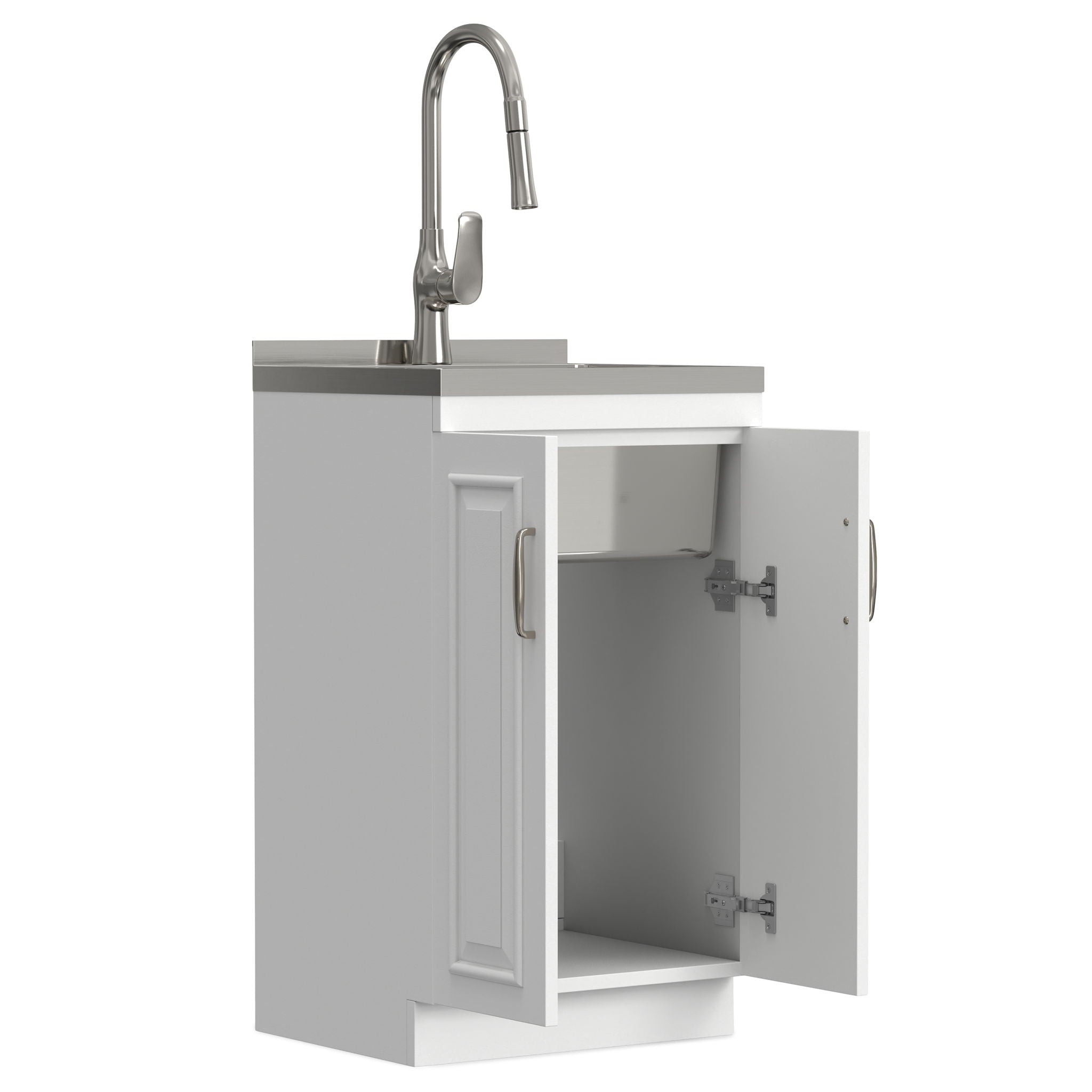 Darwin - Deluxe Laundry Cabinet With Pull-Out Faucet And Stainless Steel Sink