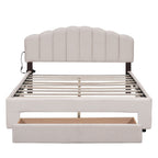 Upholstered Platform Bed With Drawer