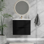Modern Wall Mounted Floating Bathroom Vanity With Sink And Drawers