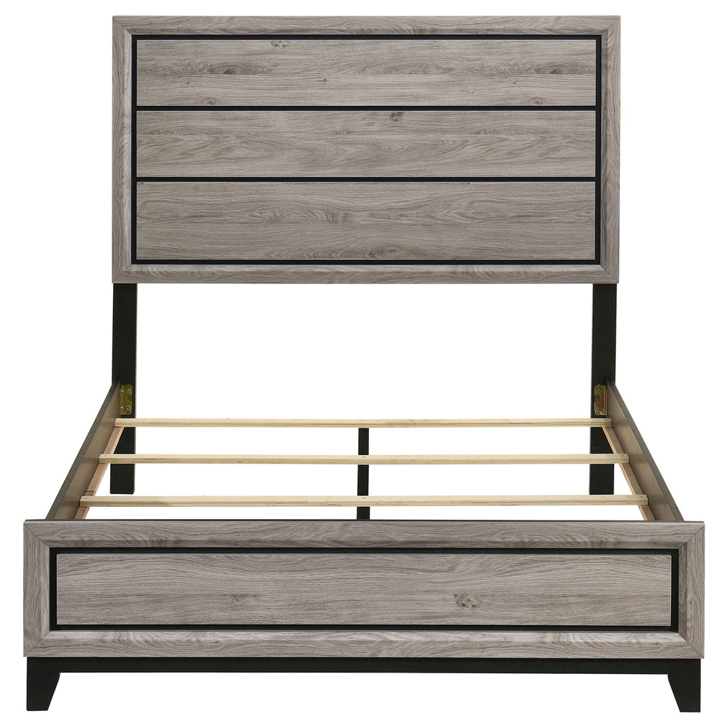 Valen Wood Full Panel Bed Light Taupe
