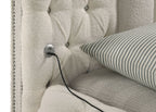 Sonya 4-piece Upholstered Eastern King Bedroom Set Ivory