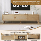 TV Stand For TVs Up To 80", Media Console, Cabinet - Natural