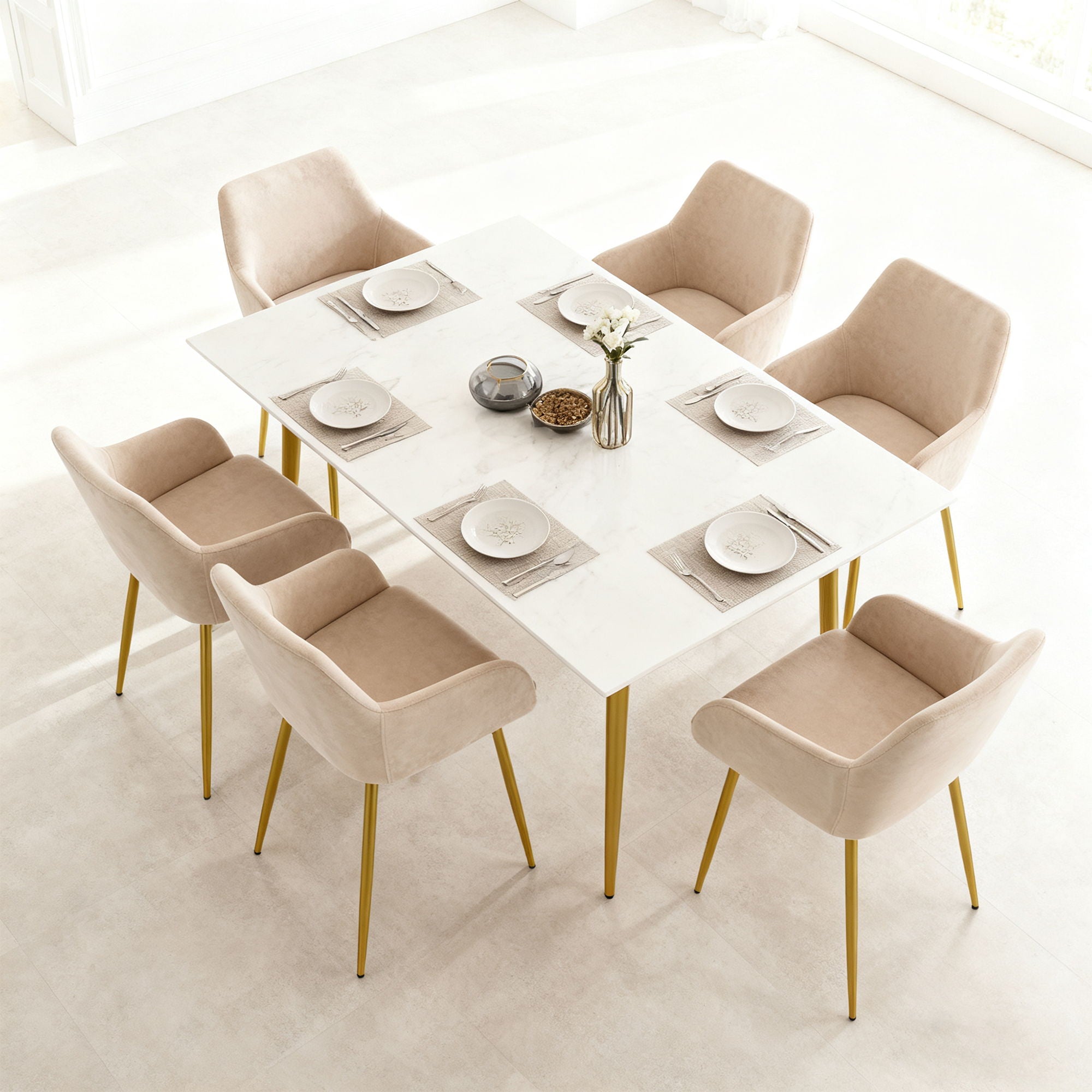 Dining Chair Set For Dining Rooms (Set of 2) - Beige