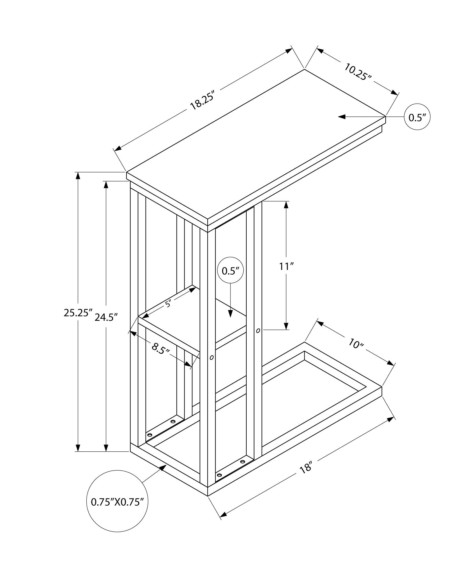 Accent Table, C - Shaped, Marble Look Contemporary & Modern Convenient Design