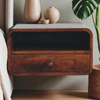 Curved Upper Slot Floating Nightstand