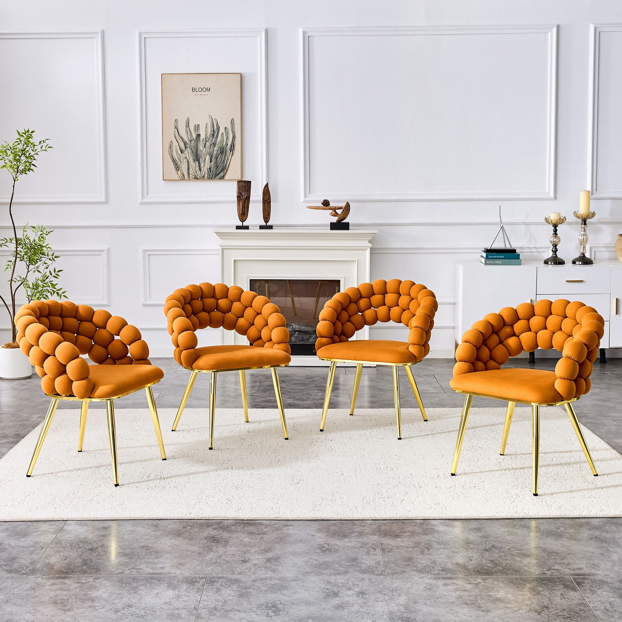 Puffy Bubble, Ball Chain Chairs For Dining Room (Set of 2)