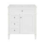 Bathroom Vanity With Top Sink, Modern Bathroom Storage Cabinet With 2 Drawers And A Tip-Out Drawer