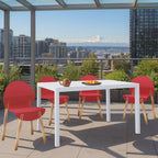 4 Piece Set Of Single Chairs With Long Table