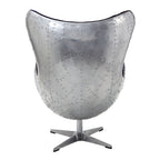 Brancaster - British Flag Accent Chair With Swivel - Pattern Fabric & Aluminum