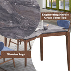 Bevis - Engineered Stone Top Dining Table - Walnut