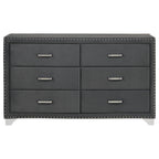 Melody 6-drawer Upholstered Dresser Grey