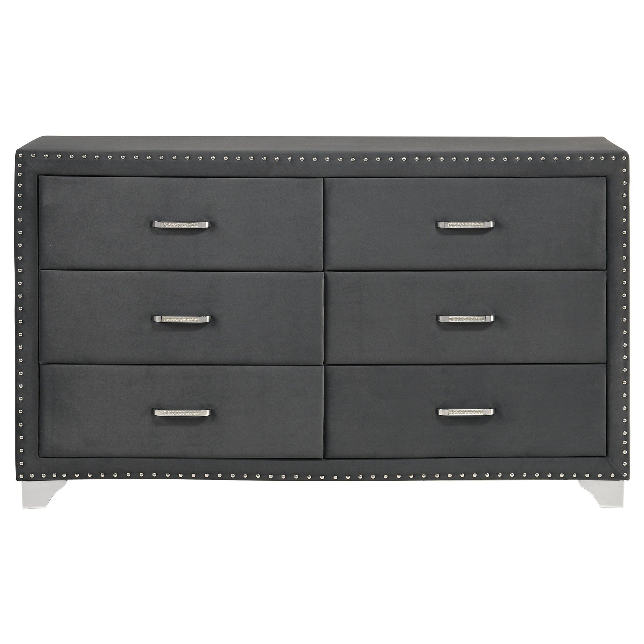 Melody 6-drawer Upholstered Dresser Grey