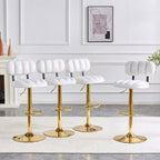 Adjustable Height Bar Stools & Footrest For Kitchen Island (Set of 2)