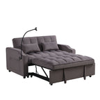 Modern Loveseat Futon Sofa With Pullout Bed, Adjustable Reclining Backrest, Toss Pillows