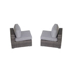 Minnesota - 9 Piece Sectional Sofa Set With Cushions - Gray Mix