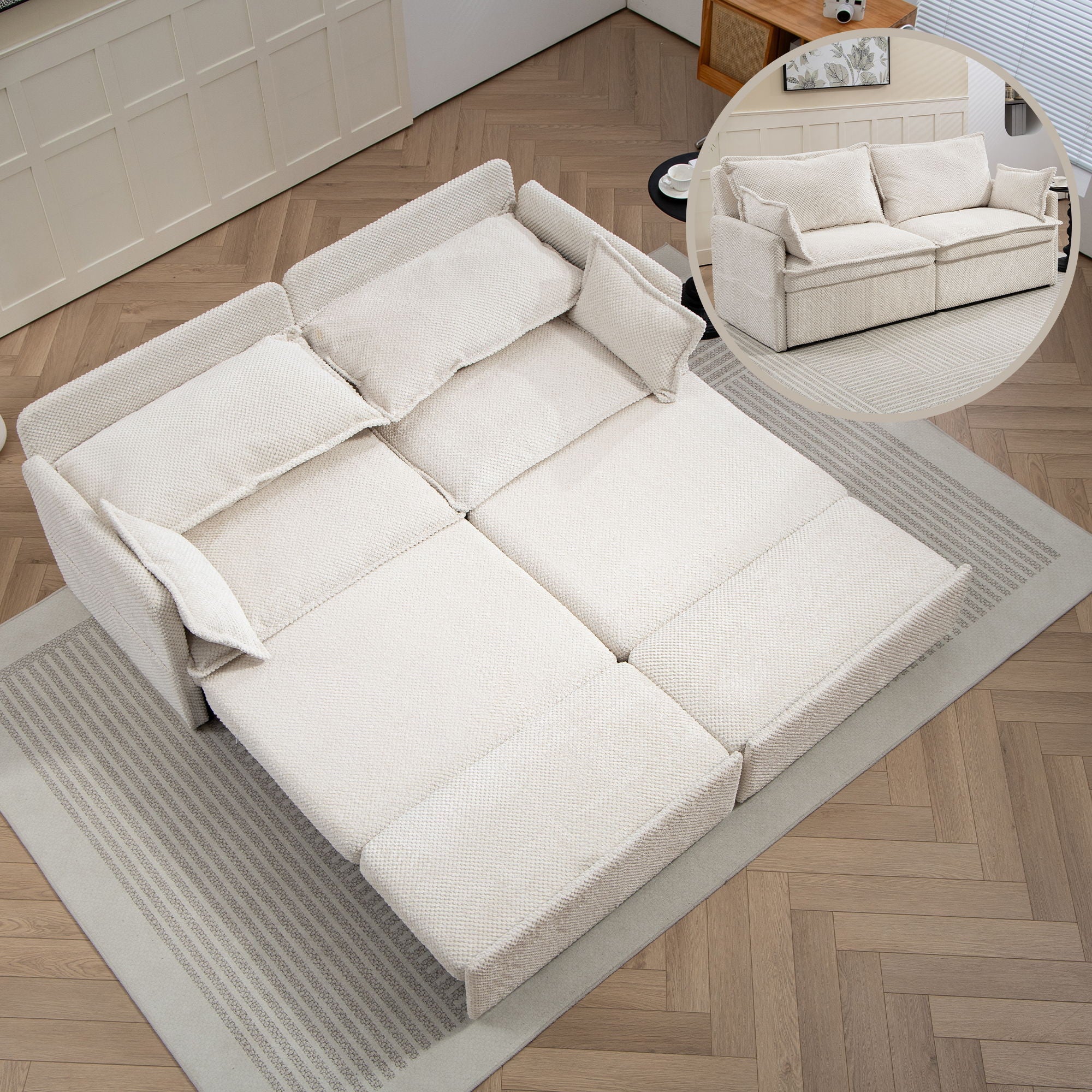 Pull Out Sofa Bed, Convertible Sleeper Sofa Couch, Side Storage, And USB / C - Type Charging Ports Chair
