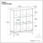 Harper - 9 Cube Storage - Walnut Brown