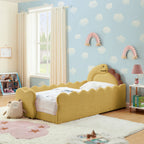 Cute Dinosaur Shaped Bed With Safety Guardrail, Toddler Frame