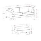 Ava - Mid Century Sofa With Ottoman Set