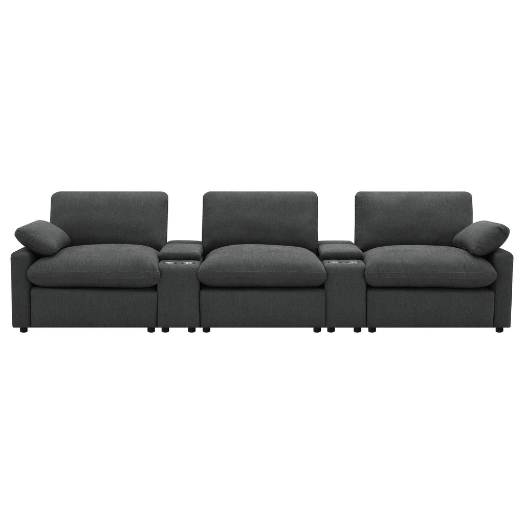 Collins 5-Piece Power Reclining Home Theater Seating Dark Grey