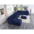 Crosby - Modular Armless Chair - Blue Fabric