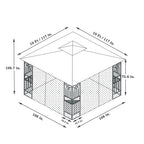 Patio Gazebo Tent With Ventilated Double Roof And Mosquito Net