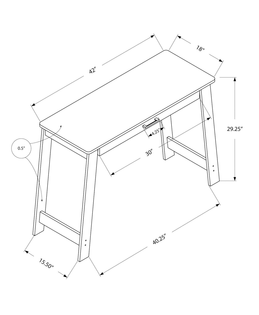 Stylish Design Computer Desk For Home Office Storage Drawers, Contemporary & Modern