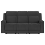 Brentwood 3-piece Upholstered Reclining Sofa Set Charcoal