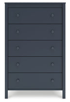 Simmenfort - Five Drawer Chest - Navy Blue