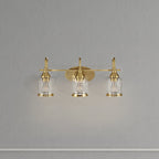 3 Lights Brush Vanity Light - Clear / Gold